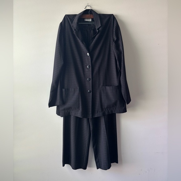 Vintage Villager Liz Claiborne two piece black outfit size M/L - Picture 1 of 11
